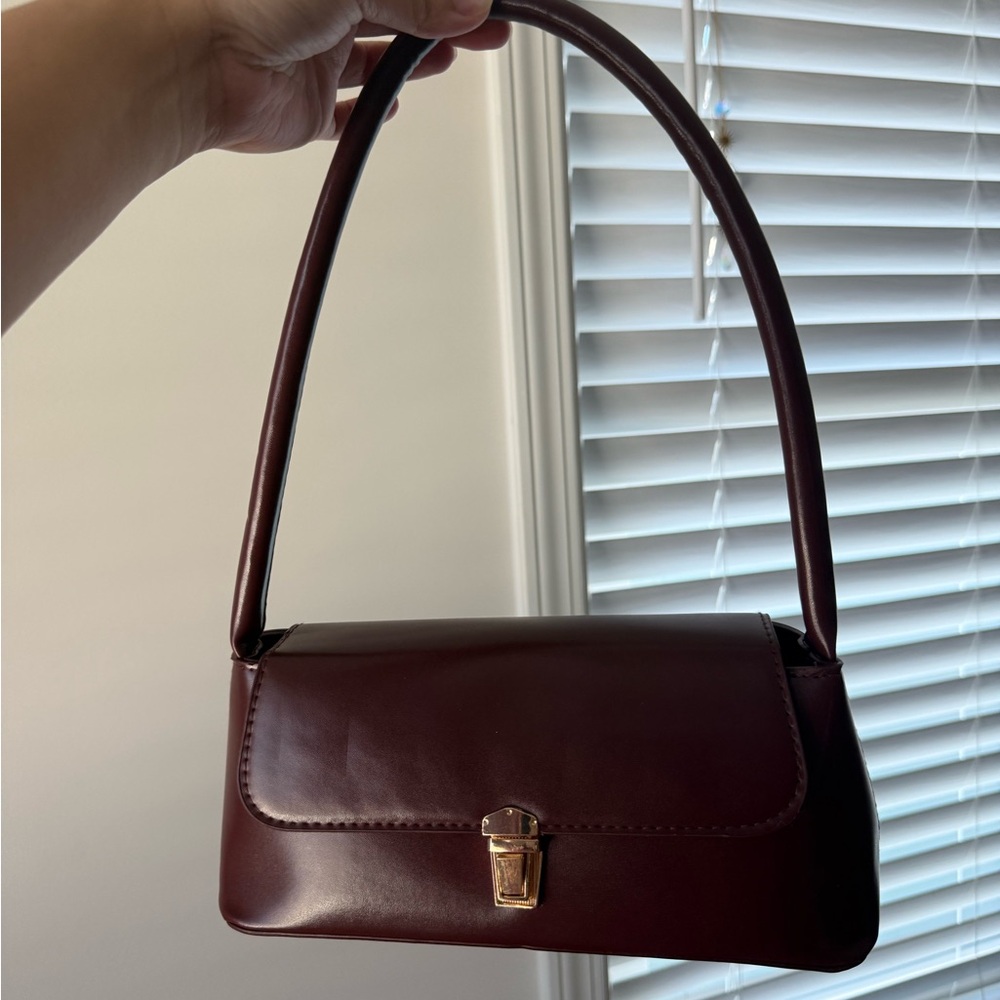 Burgundy Leather Shoulder Bag